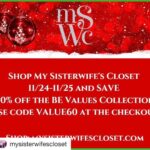 Robyn Brown Instagram – #Repost @mysisterwifescloset with @get_repost
・・・
Black Friday continues all weekend long! Use code VALUE60 at the checkout and SAVE 60% OFF THE BE VALUES COLLECTION!
Shop: mysisterwifescloset.com