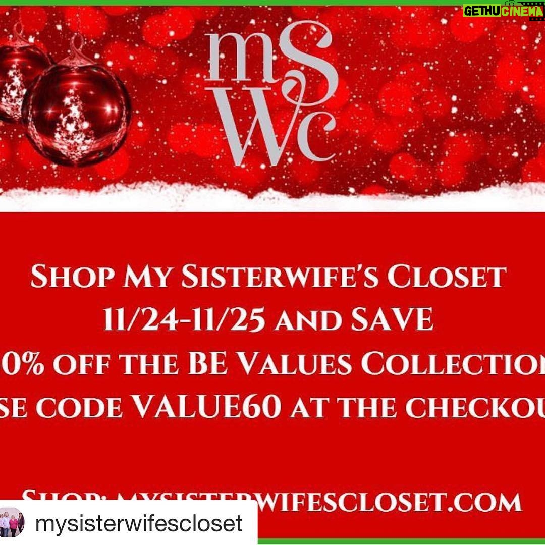Robyn Brown Instagram - #Repost @mysisterwifescloset with @get_repost ・・・ Black Friday continues all weekend long! Use code VALUE60 at the checkout and SAVE 60% OFF THE BE VALUES COLLECTION! Shop: mysisterwifescloset.com