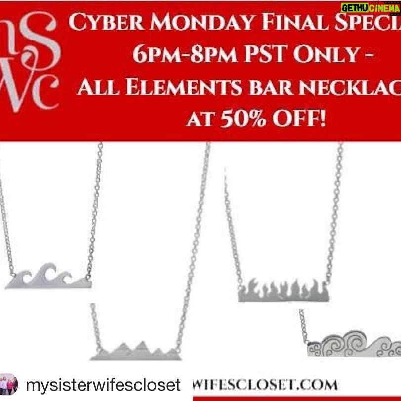 Robyn Brown Instagram - #Repost @mysisterwifescloset with @get_repost ・・・ Cyber Monday Final SALE special! ALL Element Bar Necklaces at 50% OFF! Use code ELEMENTS50 at checkout. Shop: mysisterwifescloset.com Hurry!