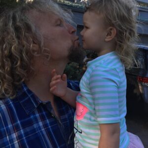 Robyn Brown Instagram - These two are peas in a pod.  They pretty much ADORE one another and follow each other everywhere.  I just start snapping pics today because they are so cute with each other.  Their matching wild hair, half moon eyes and infectious smiles make me giggle.  #crazyhairdontcare #daddyslittlesweetie #adorable #daddyisthebomb