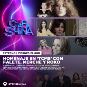 Roko Instagram - VIERNES 12 a las 22.00h nos vemos en el estreno de la Temporada 11 de @tucaramesuena junto con @mercheoficial y @faleteoficial homenajeando a 3 grandes artistas que nos dejaron el pasado año.
Maria Jiménez, Carmen Sevilla y Concha Velasco a la que tengo la suerte de interpretar. Jugando una vez más en este loco escenario que tantas alegrías nos da. 
@gestmusic @antena3com 
#TCMSEstreno