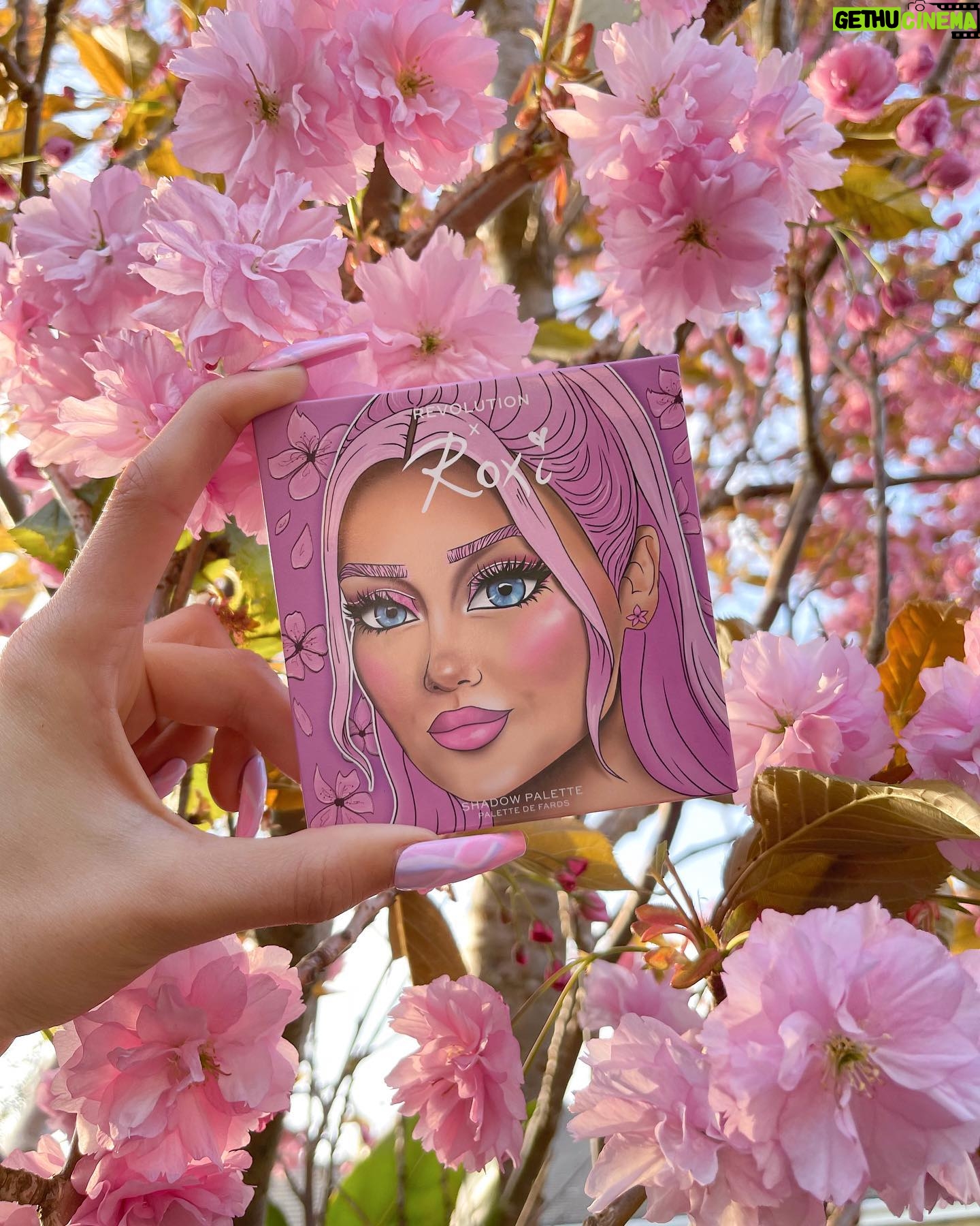 Roksana Janiszewska Instagram - If you’re obsessed with pink you will love the Roxi x @makeuprevolution Cherry Blossom Collection 🌸 swipe across to see the swatches 😍 #makeup #makeuprevolution #revolutionxroxi