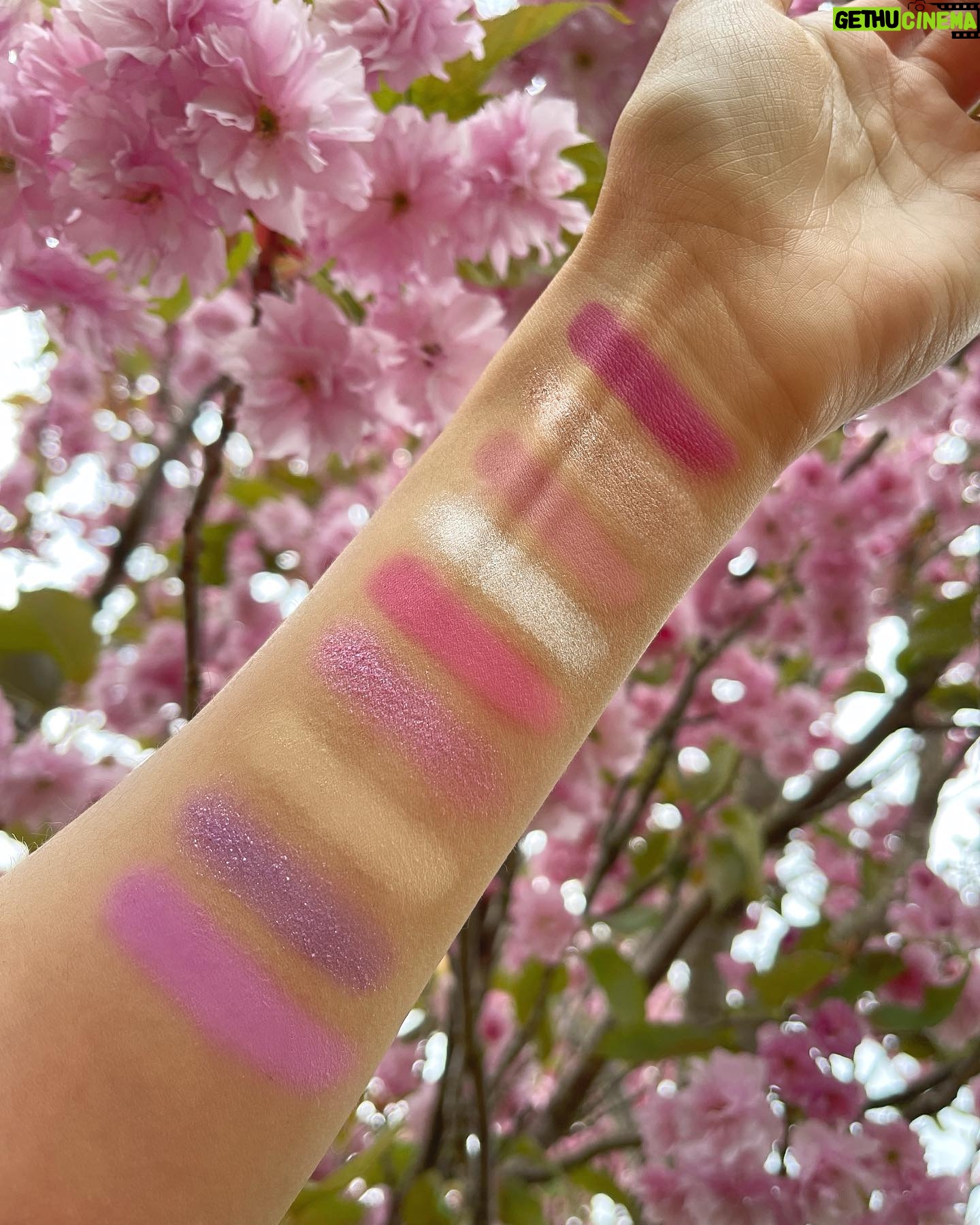 Roksana Janiszewska Instagram - If you’re obsessed with pink you will love the Roxi x @makeuprevolution Cherry Blossom Collection 🌸 swipe across to see the swatches 😍 #makeup #makeuprevolution #revolutionxroxi