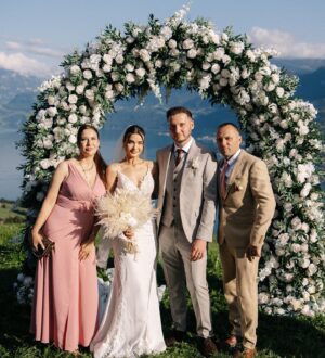 Roksana Janiszewska Instagram - Still can’t believe how beautiful our special day was ❤️ here’s a few more wedding photos with LOADS more to come yet! 😅 The second photo is of our juniper bonsai tree which we bought here in Switzerland for our tree planting ritual. This was such a lovely idea. We used soil from @villahonegg where we got married and symbolically planted and watered the tree together as part of our wedding ceremony. It’s a tree that symbolises our love and commitment. We will both look after the bonsai for decades to come and hopefully pass it down for generations. 🌲 photo by @anaketephoto