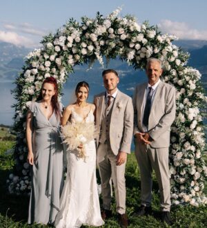 Roksana Janiszewska Instagram - Still can’t believe how beautiful our special day was ❤️ here’s a few more wedding photos with LOADS more to come yet! 😅 The second photo is of our juniper bonsai tree which we bought here in Switzerland for our tree planting ritual. This was such a lovely idea. We used soil from @villahonegg where we got married and symbolically planted and watered the tree together as part of our wedding ceremony. It’s a tree that symbolises our love and commitment. We will both look after the bonsai for decades to come and hopefully pass it down for generations. 🌲 photo by @anaketephoto