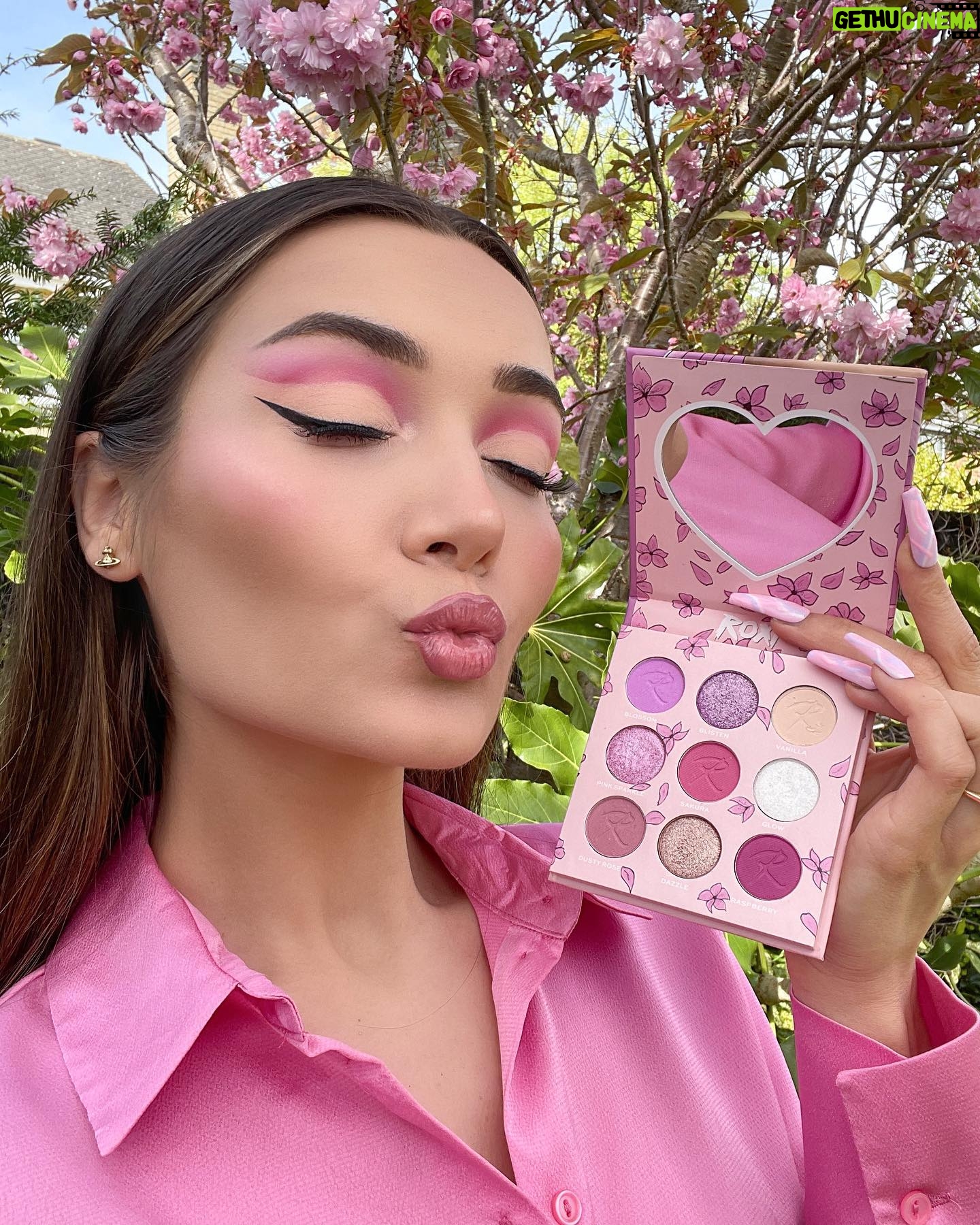 Roksana Janiszewska Instagram - If you’re obsessed with pink you will love the Roxi x @makeuprevolution Cherry Blossom Collection 🌸 swipe across to see the swatches 😍 #makeup #makeuprevolution #revolutionxroxi