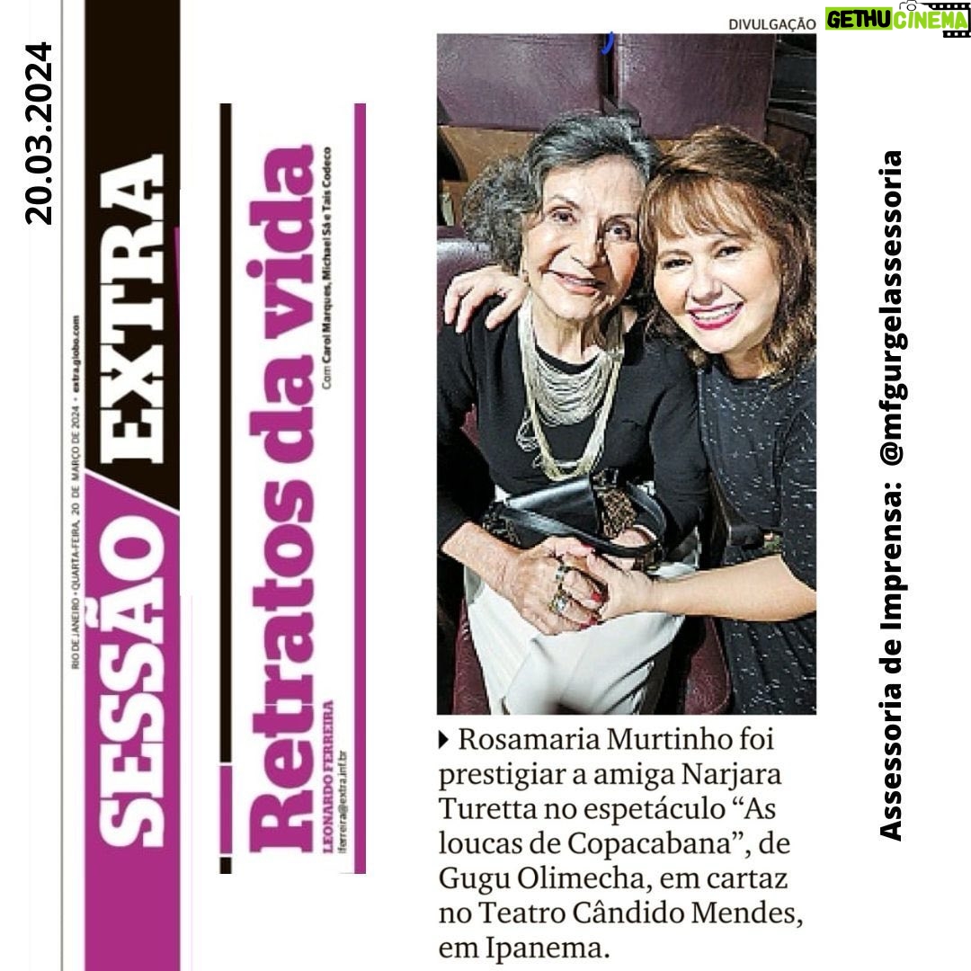 Rosamaria Murtinho Instagram - Peça engraçada,divertida no Teatro Cândido Mendes, vá ver , ainda dá tempo