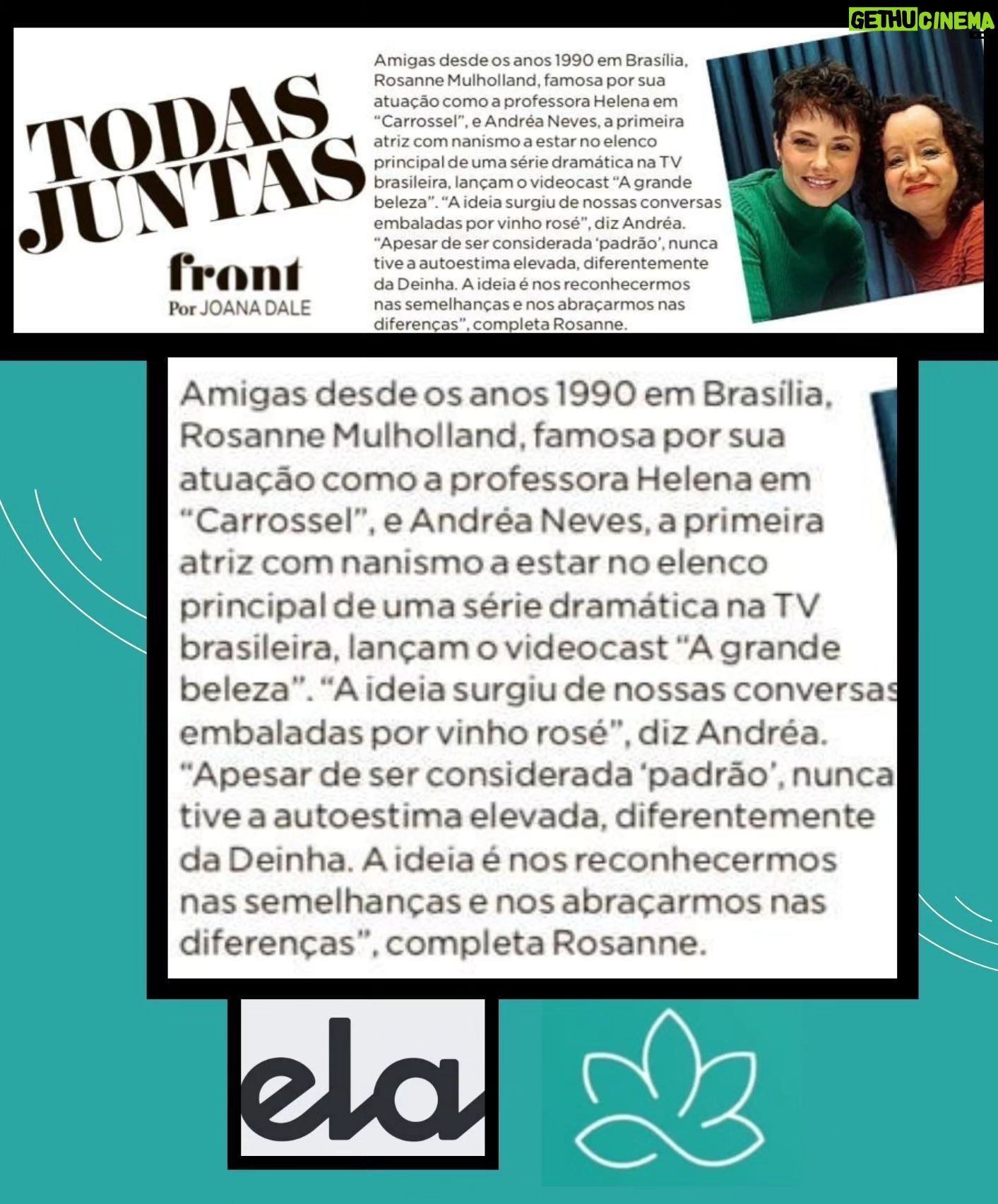 Rosanne Mulholland Instagram - Estamos no @elaoglobo ✨️ Obrigada @joanadale pelo carinho com o projeto! A Grande Beleza é formado por um time incrível de mulheres: @angelahfabri @_bellelopes @makegonzovivi @camilagonzo @sarahsouzaprod @aireslua , além de @deinha.neves e @romulholland Estamos muito felizes com esse início tão bem recebido! Obrigada a todas e todos que nos acompanham! Nossos 2 primeiros episódios já estão disponíveis online. Para assistir é só acessar nosso link na bio. #PraTodosVerem possui texto alternativo