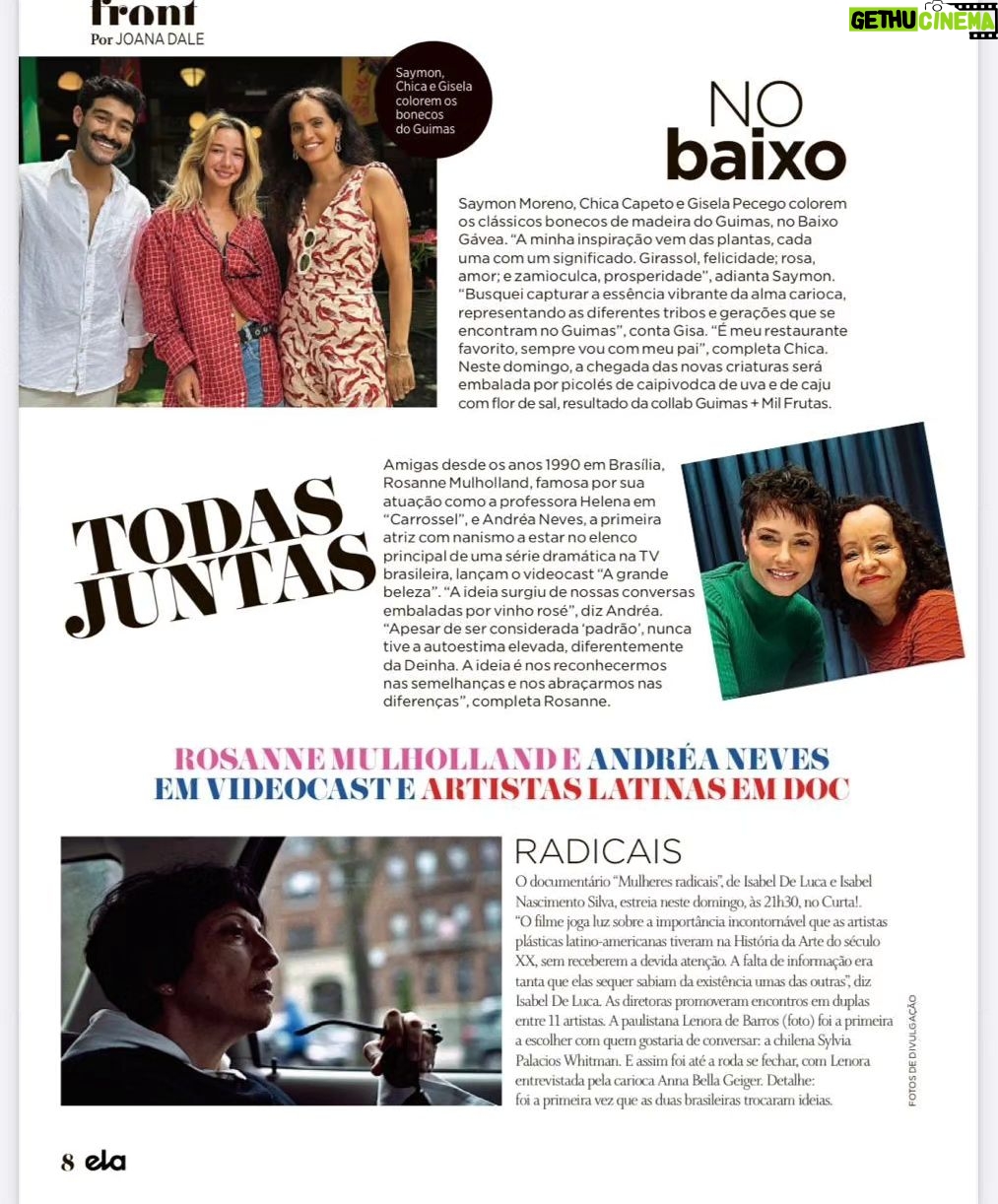 Rosanne Mulholland Instagram - Estamos no @elaoglobo ✨️ Obrigada @joanadale pelo carinho com o projeto! A Grande Beleza é formado por um time incrível de mulheres: @angelahfabri @_bellelopes @makegonzovivi @camilagonzo @sarahsouzaprod @aireslua , além de @deinha.neves e @romulholland Estamos muito felizes com esse início tão bem recebido! Obrigada a todas e todos que nos acompanham! Nossos 2 primeiros episódios já estão disponíveis online. Para assistir é só acessar nosso link na bio. #PraTodosVerem possui texto alternativo