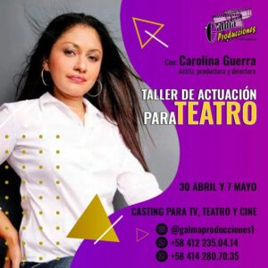 Rosario Prieto Instagram - Conviertete en el actor o actriz que sueñas ✨
.
Taller de Actuación para TV y Teatro con Rosario Prieto y Carolina Guerra.
 .
Contenido:
√Actuacion para TV y Teatro
√Construccion de personajes
√Dominio de Cámara
√Manejo de la voz y el cuerpo
Información al dm o a los números 📞0412 2350414 y 0414 2807035