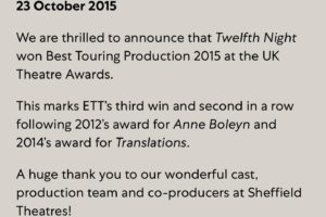 Rose Reynolds Instagram - Happy Birthday to my first love. ❤️💀 #shakespeare #theatre #twelfthnight #ett #wereinvolved