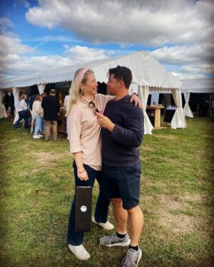 Rose Reynolds Instagram - Lovely day at #devonfoodfestival thanks @devoncookeryschool for having us!! 

Missed Blue’s set but picked myself up a right smelly yarg.