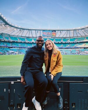 Rose Ayling-Ellis Instagram - Huge thanks to @ugomonye and @twickenhamstadium for arranging a fantastic day at twickenham for England v Japan  with my brother. 🏉🏟