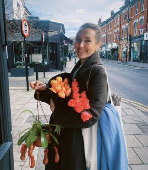 Rose Ayling-Ellis Instagram - Lately…

1)  Plants/Flowers addiction 
2) Spring is here. Nearly 💐
3) Favourite time of the morning 💄💅🏻💇🏼‍♀️
4) Bananagram on the train (‘Lieutenant’ blew our mind. Rose’s famous interpreter is the winner) 
5) Trailer for life 🚐
6) Officially Auntie Rose 🥰🥰❤️❤️❤️❤️
7) Golden light makes me happy
8) Jackson Pollock’s soup, thanks to Laoganma Soybeans and Mayo Sriracha Sauce 🤤
9) Must keep myself inspired 
10) Old photo: Should I grow my hair long again @rickyandthe64?