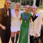 Rose Ayling-Ellis Instagram - From attending @officialntas last year to going this year made me realise a lots have happened in the last 12 months. Forever grateful for @bbceastenders and @bbcstrictly 💕💕 But I have to say the love and the support I got from my fans, as well as the new friends I made along the way, have been so special and I appreciate every single one of you, I promise. Cheesy post done! By the way, meeting these England footballer and @realbrianconley putting on a show was the hightlight of my night! 🤩 Now I better tell you where I got my looks from… Makeup- @jazcrush.artistry Hair- @rickyandthe64 Dress- @delavaliofficial Bracelet- @kirstielemarque Earrings- @loelandco Heels- @dune_london Smile- @dr_richard__ Stylist- @sineadmckeefry @hebefox @gracelanestudio