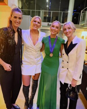 Rose Ayling-Ellis Instagram - From attending @officialntas last year to going this year made me realise a lots have happened in the last 12 months. Forever grateful for @bbceastenders and @bbcstrictly 💕💕

But I have to say the love and the support I got from my fans, as well as the new friends I made along the way, have been so special and I appreciate every single one of you, I promise. 

Cheesy post done! By the way, meeting these England footballer and @realbrianconley putting on a show was the hightlight of my night! 🤩 Now I better tell you where I got my looks from…

Makeup- @jazcrush.artistry 
Hair- @rickyandthe64 
Dress- @delavaliofficial 
Bracelet- @kirstielemarque 
Earrings- @loelandco 
Heels- @dune_london 
Smile- @dr_richard__ 
Stylist- @sineadmckeefry @hebefox @gracelanestudio