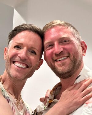 Rosie O'Donnell Instagram - me n @thejeffreymarsh had dinner with their adorable hubby jeff - fantastic!!! 🐿️❤️❤️🐕‍🦺❤️🎉🐿️