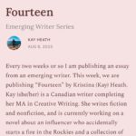 Roxane Gay Instagram – Today in The Audacity’s Emerging Writer Series is a fantastic essay by Kay Heath about the pain and confusion of what seems like first love but is something else entirely when considered through the lens of experience. Read it here or at the link in my stories: https://audacity.substack.com/p/fourteen