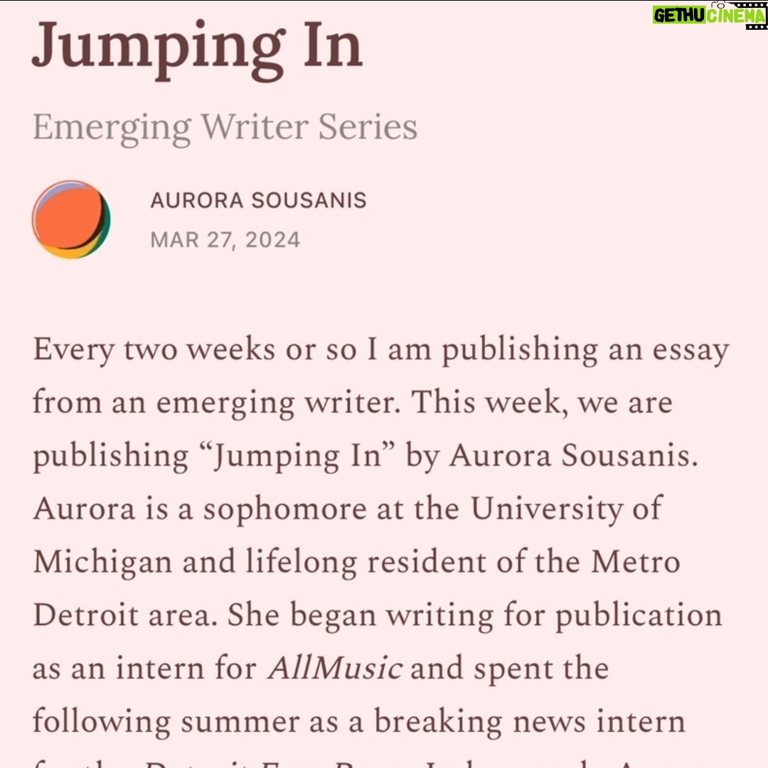 Roxane Gay Instagram - Today in The Audacity's Emerging Writer Series is a moving essay by Aurora Sousanis about a young reporter's first lessons in the joy and grief of tracking a story and the tensions between telling that story and becoming part of the narrative. Read it here or at the link in my stories: https://audacity.substack.com/p/jumping-in