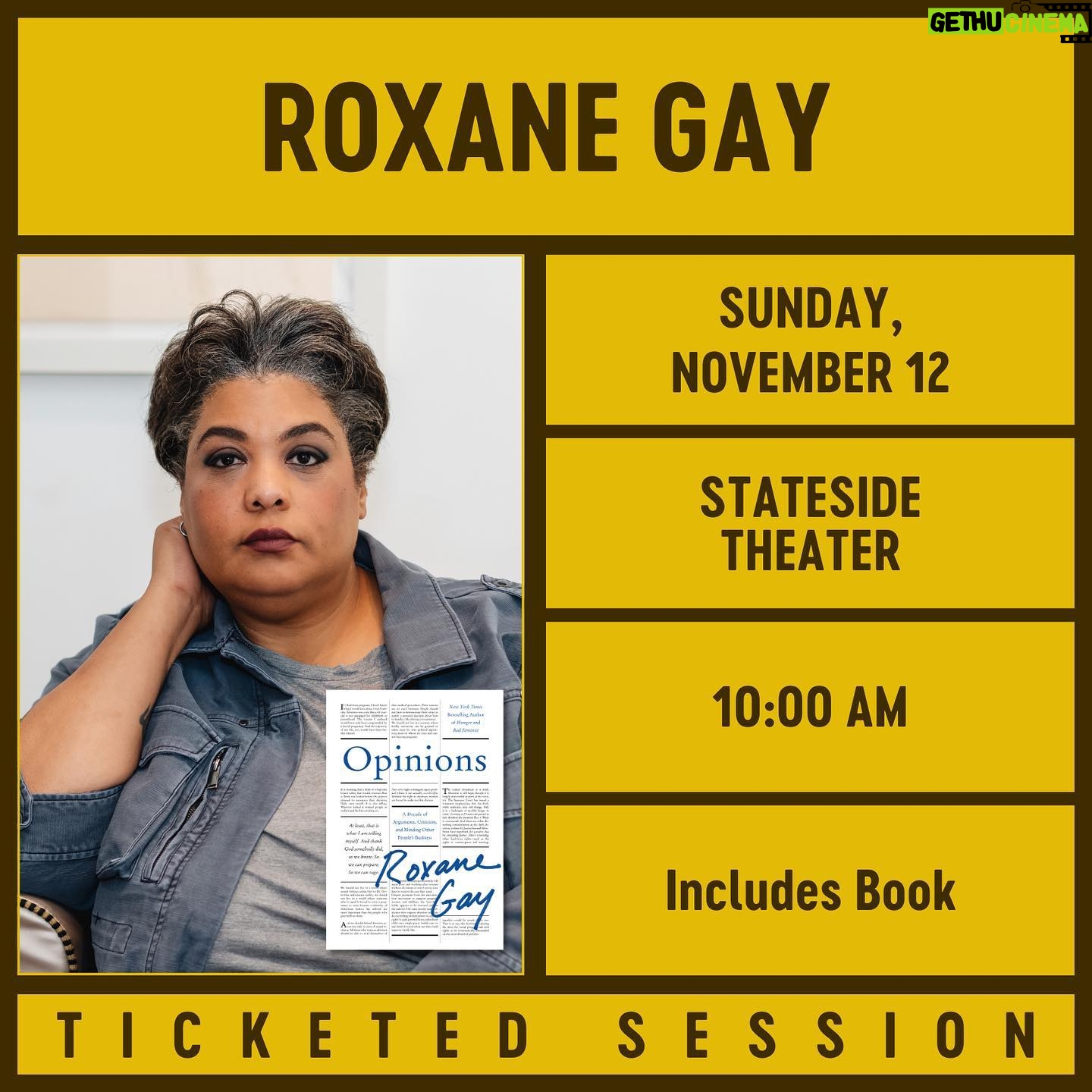 Roxane Gay Instagram - We're elated to share the 2023 Ticketed Sessions for literary superstars Michael Cunningham, Roxane Gay, and Stacey Abrams! Each session ticket includes a copy of the author’s featured Festival book, session admission, and access to the author’s signing line. Proceeds from book ticket sales support the annual Festival and our year-round programs. Learn more and purchase tickets at the link in our bio! 🔗🎟️