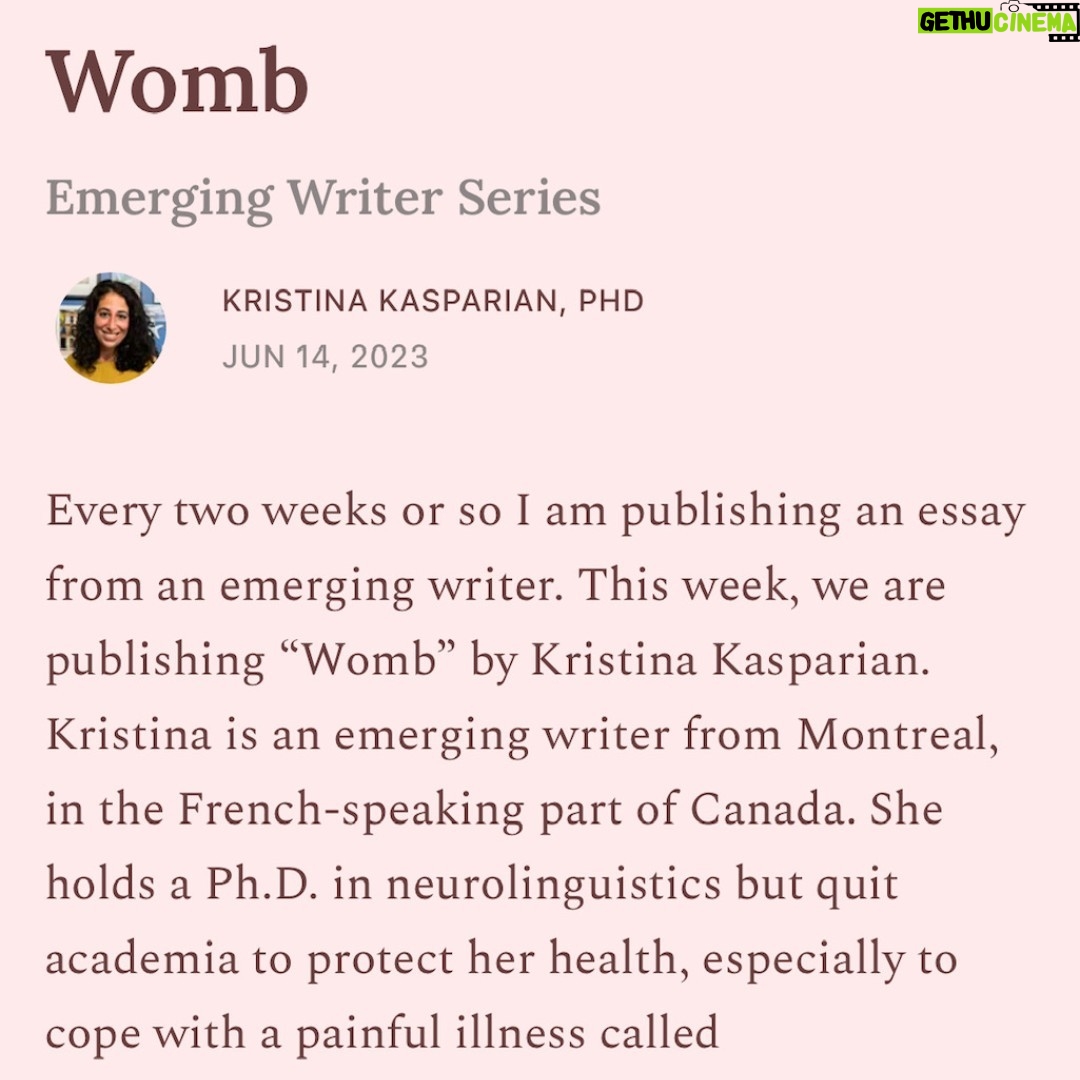 Roxane Gay Instagram - Today in The Audacity's Emerging Writer Series is a beautiful essay by Kristina Kasparian about the grief and the gratitude of surrogacy and how it can set us free. Read it here and at the link in my stories: https://audacity.substack.com/p/womb