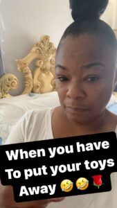 Roxanne Shanté Instagram - Day 9 I’m fine just putting my toys away 🤣🤣🤣🤣 #roseclub
