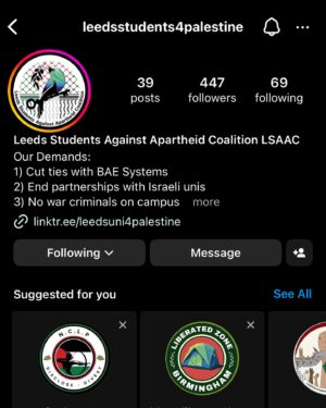 Ruby Barker Instagram - @leedsstudents4palestine 🇵🇸🖤