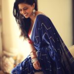 Rutuja Bagwe Instagram - 😃😃😃 smile plz… saree @pratipadaclothingofficial #saree #sareelove #sareelover #happyme #peaceofmind #rutujabagwe #loveyourself