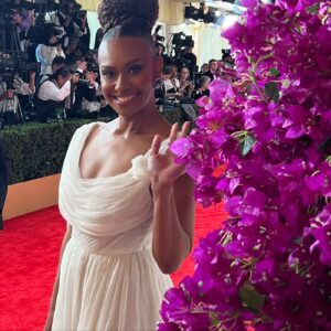 Ryan Michelle Bathe Instagram - A little birdie (@jillfritzopr) took this photo and it may be  my fave of the night. Just me waving in the bougainvillea…..