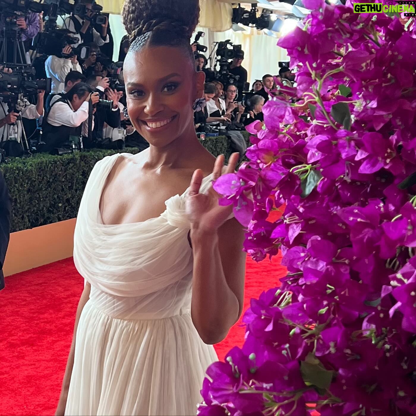 Ryan Michelle Bathe - 2.5K Likes - A little birdie (@jillfritzopr) took this photo and it may be my fave of the night. Just me waving in the bougainvillea…..