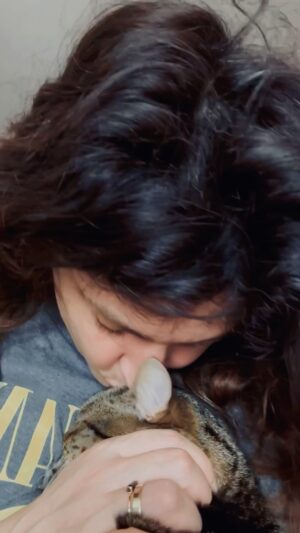Sónia Tavares Instagram - Estava eu aqui, posta em sossego, em tom lamentoso, a observar a passagem do tempo pelo meu frontispício e a preparar-me para ouvir música deprê, e tinha que vir esta, cheia de amor, pedir colinho, só para me fazer sentir uma idiota😛 já não se pode carpir em paz!!! 😎