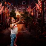 Sabrina Bryan Instagram - Who’s ready for 4th of July Weekend!?!? This little firecracker is!!! (Do not be alarmed Sparkler is photo shopped 😘) #comilliamonroe #july4th #america #missindependent 📸: @photos2bdesired