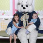 Sabrina Bryan Instagram - Ledgers first time meeting the Easter Bunny! 🐰🐣🩷Monroe was in heaven having her little brother with her this year! Secretly excited about next years pics 😭 (I love a good crying baby on the lap of a giant character 😂) #ledgergrey #comilliamonroe #easterbunny