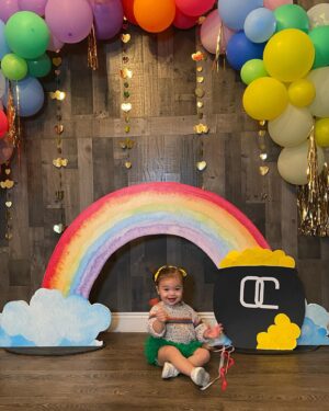 Sabrina Bryan Instagram - Happy St.Patricks Day!! Swipe to see a throw back from last year and how much this little one has grown! #stpattysday #rainbowvibes #wheredidmybabygo 🍀🌈❤️