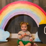 Sabrina Bryan Instagram - Happy St.Patricks Day!! Swipe to see a throw back from last year and how much this little one has grown! #stpattysday #rainbowvibes #wheredidmybabygo 🍀🌈❤️