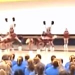 Sabrina Bryan Instagram - Some of my favorite memories come from teaching @usaupdates_ spirit camps during college summers! A friend of mine just found this from Opening Ceremonies of Camp of Champs! (I’m the short blond one screen right in the beginning that jumps through with poms and then to towards the left of the formation when the Songleaders do our half time performance!) #funtimesturningongymfloorintennisshoes #dancerforlife #spiritleader #usacamps #danceinstructor #itme