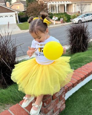 Sabrina Bryan Instagram - “I’m going to BEE a Big Sister!!” Gender Reveal tomorrow!!! 🐝💗💙 #comilliamonroe #bigsister #bigsisterreportingforduty #genderreveal #familytime