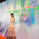 Sabrina Ng Instagram - 得到大家肯定入圍最佳新演員已經好開心了🫶🏻 之後會更加努力的！ 多謝大會信仼邀請我宣布入圍名單🌟 多謝讀我名嘅好partner @henickchou 多謝大家嘅厚愛祝賀🥺 多謝周冠威導演同《1人婚禮》整個團隊❤️‍🔥 恭喜《年少日記》、《填詞L》入圍嘅好朋友同所有提名人👏🏻 #第42屆香港電影金像獎 @hongkongfilmawards Stylist/ @exactly.the.sam Hair and make up/ @hulda_mua Wardrobe/ #RalphLaurenHK @ralphlauren Heels/ @louboutinworld Jewellery/ @chowtaifookjewellery