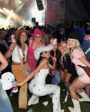 Sacha Parkinson Instagram - Her last rodeoooo 😝🪩🤙🏼 The plus side to my best friend having a (majorly) delayed wedding is getting to celebrate her TWICE 😝💕 B-fest 2.0 - what a weekend. You’re so loved my beautiful friend. Let the countdown begin 🥹🤍