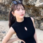 Sachika Nitta Instagram - 海にBlack Dressで大人気分です🐈‍⬛🏝️