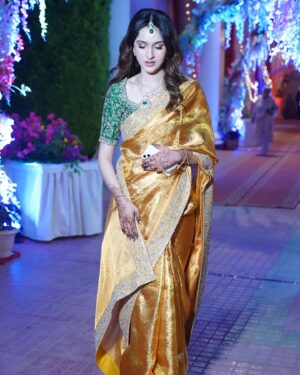 Sadia Khateeb Instagram - Sari ki sari mai saree mei 🧚‍♀️

@swathiveldandi_official 
styled by - @shrushti_216 
Photographer - @storiesbythedal @faisalbhat111 🌸
Hmu - @sana_chouhan_ 
Accessories- @nidhisablokjewellery @colatchofficial