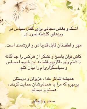 Sahar Valadbeygi Instagram - #سپاسگزاری 🤍
