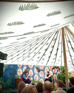 Sally Phillips Instagram - Mind blown, face and heart sore from wonderful time at @borrishouse #borrisfestivalofwritingandideas. So grateful to #letthelightin @sissaylemn for suggesting to the programmers that Ol be given a platform alongside him and so proud of Ol that he held the stage and did not disappoint #disco #notadryeyeintheroom . Such a delight for me to get to talk to and hear from @afuahirsch @katherine.rundell @anniemacmanus @yevagabonds @misspunnypennie @cerys6music @simonarmitage_official #elizabethstrout , great friend of the late great #irreplaceablejesssearch @maryrobinson, #isobelhilton, @jonronson (always👌) and see how a proper interview is done @alexclarkpresents . Thanks for having us, Borris, thanks for Ol’s pizza, falafels & brownies and shoutout to CHARLIE and Wanda from the man himself.