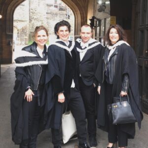 Sally Phillips Instagram - I’m excited to be heading back to college on Monday to speak at my former university. The student-run Oxford Biological Society have invited me to talk about how sexist bias has shaped evolutionary biology, leaving the female of the species marginalised and misunderstood. The students tell me they are still being taught androcentric paradigms and are keen to hear fresh perspectives. It will be a bitter sweet trip down memory lane for me. These pictures were taken 10 years ago when I finally graduated and picked up my Masters alongside my fellow former students and New College ‘family’ - the brilliant @sallysmack , @damien.timmer and the irreplaceable @searchjess . Oxford provided me with an incredible eduction, but even more amazing friendships. I just wish we were all able to be together on Monday 🖤 but I know Jess will be with me in spirit - as proud as I am to be spouting feminist truths at Oxford. Come join me at 7pm at Merton College. The event is open to members of the public as well as students. I will be signing copies of B*TCH afterwards. Tickets are FREE. Link to sign up in my Linktree in my IG bio.