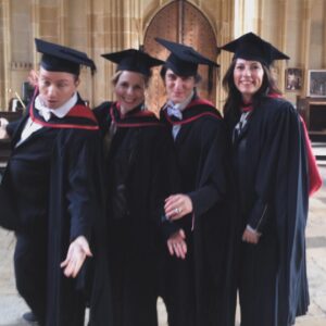 Sally Phillips Instagram - I’m excited to be heading back to college on Monday to speak at my former university. The student-run Oxford Biological Society have invited me to talk about how sexist bias has shaped evolutionary biology, leaving the female of the species marginalised and misunderstood. The students tell me they are still being taught androcentric paradigms and are keen to hear fresh perspectives. It will be a bitter sweet trip down memory lane for me. These pictures were taken 10 years ago when I finally graduated and picked up my Masters alongside my fellow former students and New College ‘family’ - the brilliant @sallysmack , @damien.timmer and the irreplaceable @searchjess . Oxford provided me with an incredible eduction, but even more amazing friendships. I just wish we were all able to be together on Monday 🖤 but I know Jess will be with me in spirit - as proud as I am to be spouting feminist truths at Oxford. Come join me at 7pm at Merton College. The event is open to members of the public as well as students. I will be signing copies of B*TCH afterwards. Tickets are FREE. Link to sign up in my Linktree in my IG bio.