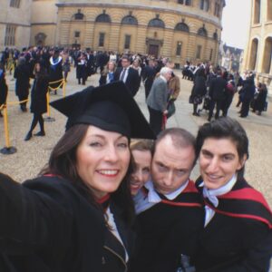 Sally Phillips Instagram - I’m excited to be heading back to college on Monday to speak at my former university. The student-run Oxford Biological Society have invited me to talk about how sexist bias has shaped evolutionary biology, leaving the female of the species marginalised and misunderstood. The students tell me they are still being taught androcentric paradigms and are keen to hear fresh perspectives. It will be a bitter sweet trip down memory lane for me. These pictures were taken 10 years ago when I finally graduated and picked up my Masters alongside my fellow former students and New College ‘family’ - the brilliant @sallysmack , @damien.timmer and the irreplaceable @searchjess . Oxford provided me with an incredible eduction, but even more amazing friendships. I just wish we were all able to be together on Monday 🖤 but I know Jess will be with me in spirit - as proud as I am to be spouting feminist truths at Oxford. Come join me at 7pm at Merton College. The event is open to members of the public as well as students. I will be signing copies of B*TCH afterwards. Tickets are FREE. Link to sign up in my Linktree in my IG bio.