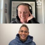 Sam Mewis Instagram - @trinity_rodman and @sammymewyy chat through how to handle the pressure of performing at the highest level for both club and country. Hint: it often involves a good shower cry sesh... 🚿 🎧 Friendlies with Trinity Rodman is available now wherever you get your pods