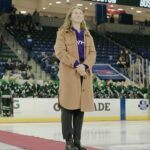 Sam Mewis Instagram - What an incredible honor to have @sammymewyy read our starting lineup and drop our ceremonial puck. A true trailblazer.