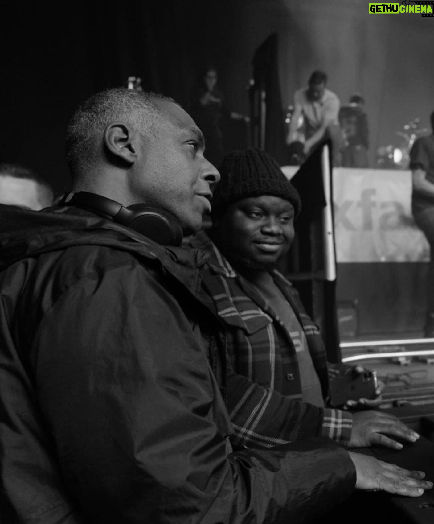 Sam Taylor-Johnson Instagram - Dale and Ade on a set visit @daledavisbass #adeomotayo #amywinehouse #backtoblackfilm