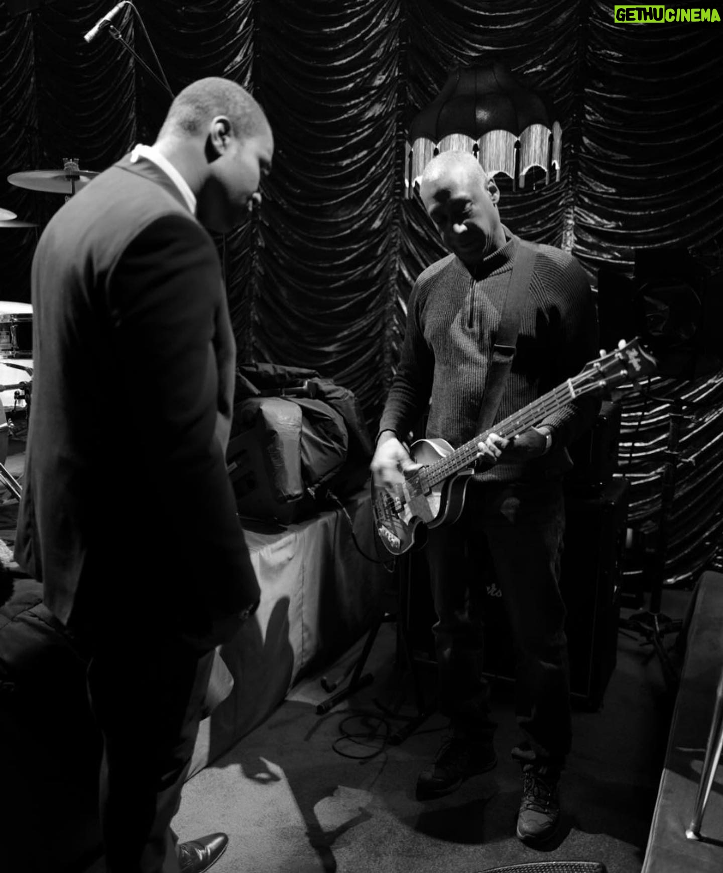 Sam Taylor-Johnson Instagram - Dale and Ade on a set visit @daledavisbass #adeomotayo #amywinehouse #backtoblackfilm
